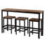 Ensemble de table de salle à manger brun compact avec acier et panneau de fibres à densité moyenne, moderne pour la cuisine