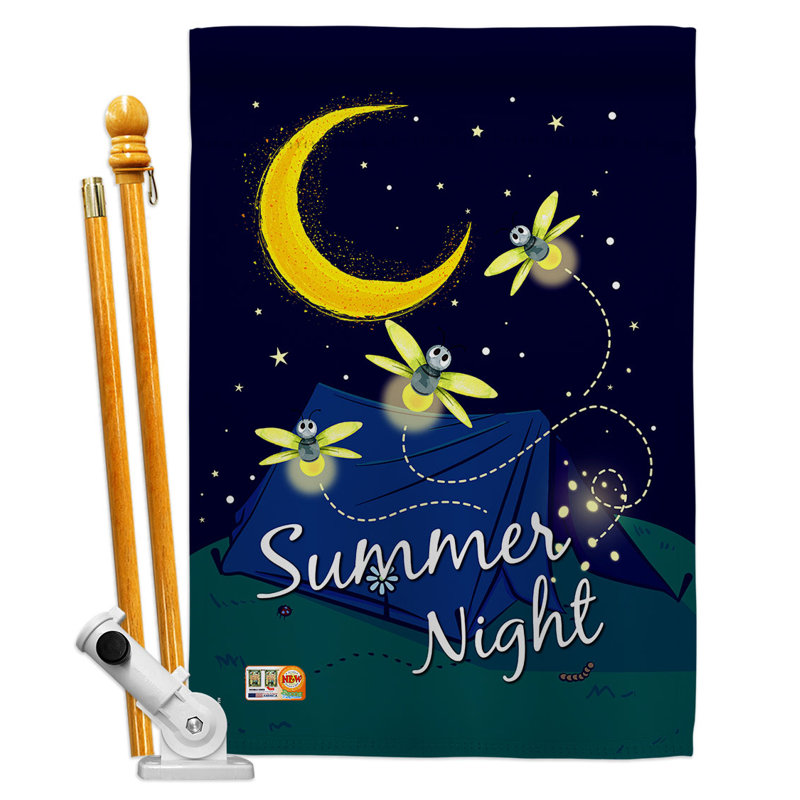 Ensemble de drapeaux en polyester 40 x 28 po Summer Fireflies House