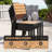 6-Person 82.48''LX40.55''W Outdoor Dining Set with Aluminum Frame, Umbrella Hole and Armless Chairs-764544931-764805337