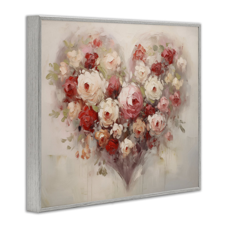 Saint-Valentin, cœur rose, estampe numérique, design par Arlington Prints, H 16 po x l 20 po, Estampe numérique Farmhouse