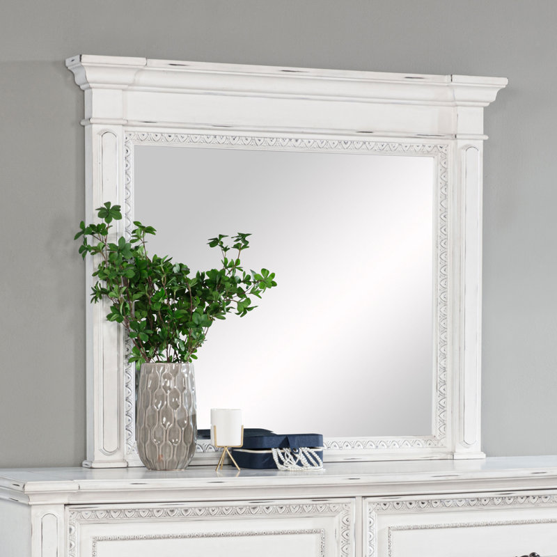 Miroir pour commode Weitzel, blanc rétro
