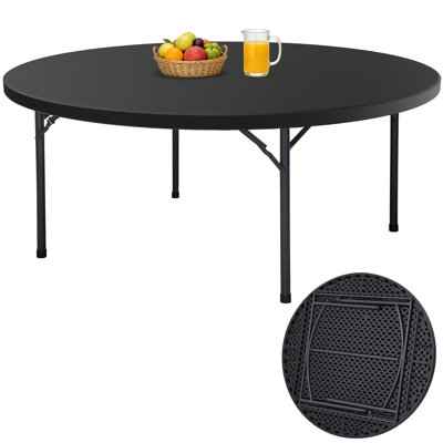 60 Inch Round Folding Table 900lbs, Heavy Duty Foldable Table for 6-8 People Party Events