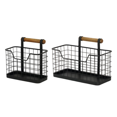 Ellis Metal 12.25 in. Black Wire Baskets Set of 2