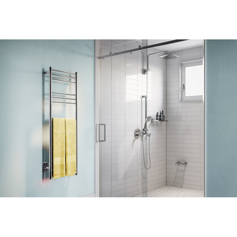 Natural Wall Mounted Towel Rack, Matte Black, 48.5" H x 17" L x 4.5" D