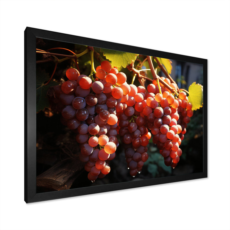Scenic Vineyard Golden Harvest, H 24 po x l 32 po x P 1 po, Cadre simple noir