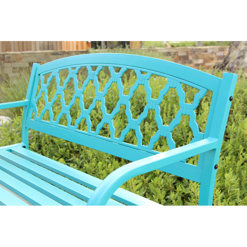 Banc de jardin en acier inoxydable Dezaraye, Blue