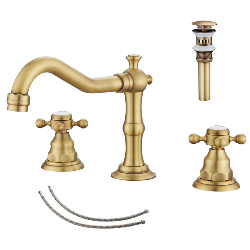Robinet de lavabo de salle de bain avec drain TC-16389-TG, Laiton antique