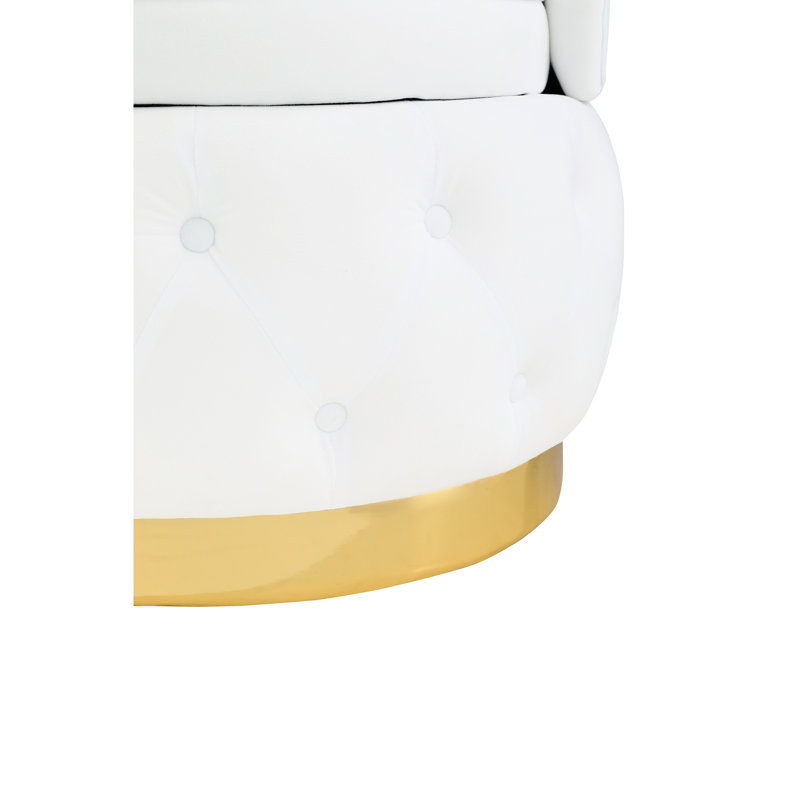 Fauteuil pivotant à 360 degrés - Velours blanc avec rangement pour la maison et l'hôtel