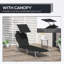 Chaise longue d'extérieur pliante avec abat-jour
