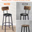 Mobilier de bar rustique brun - Tabourets de 59,4 cm de profondeur avec assise incurvée en panneaux de particules