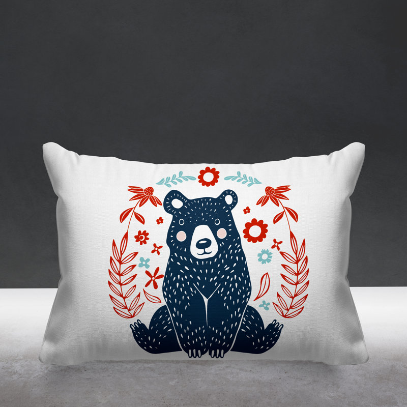 Coussin décoratif d'intérieur Buby, Rouge / bleu marine