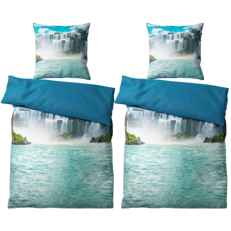Cotton No Pattern Duvet Cover Set with Pillowcases Included