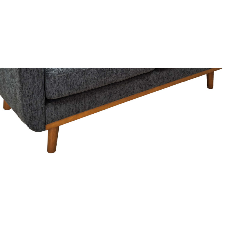 Canapé capitonné 67,7 po de largeur Mid-Century avec pieds en bois