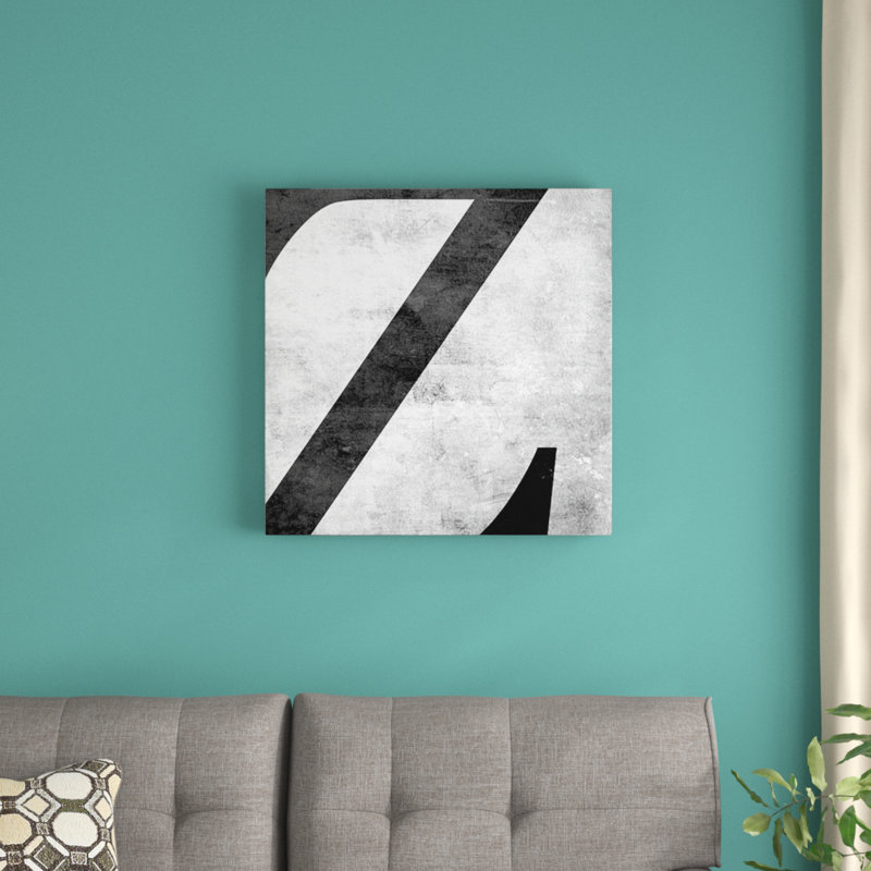 « the type b and w éraflures », art textuel sur toile, H 26 po x l 26 po x P 1,5 po, Z, Wrapped Canvas
