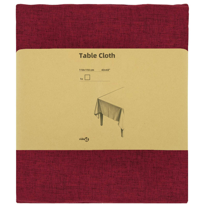  Table Cloth Tablecloth Dining Cover Kitchen Living Room Polyester Decor, Wine Red, 1