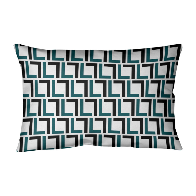 Housse de coussin rectangulaire Philadelphia Football Luxury, Croisé en coton, Blanc / vert minuit / noir