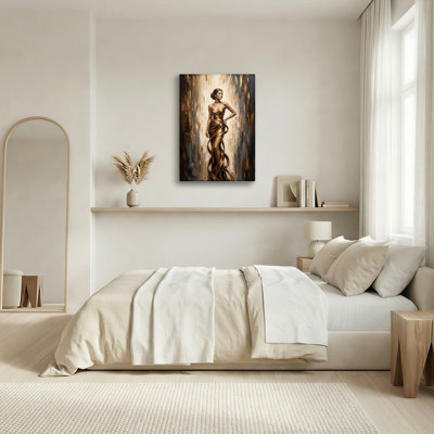 Ensemble de 1 tableau sur toile « Femme dorée »