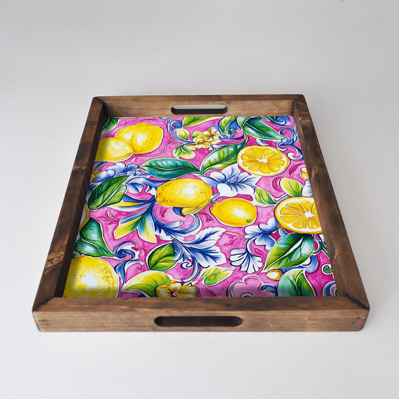 Elegant Solid Wood Tray, 18.9 x 15.0 x 1.6 inches | UV Printed on 0.2-inch Thick MDF | Perfect for Serving, Organizing, and Home Décor | Durable and Stylish Design for Any Occasion