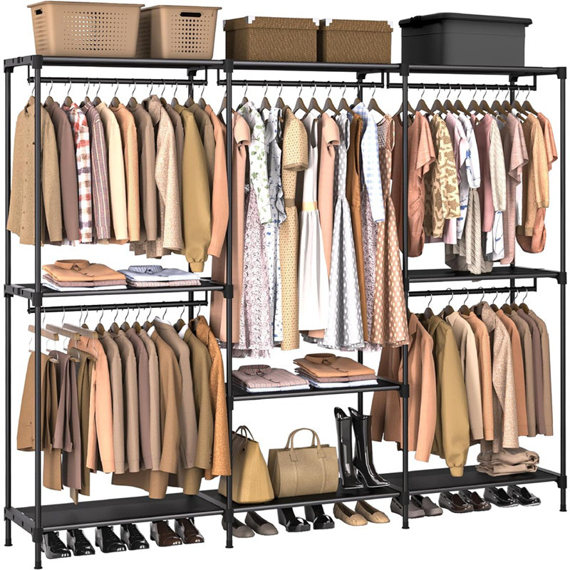 Clothes Rack, Portable Closet, 80.7 Inch Extra Large Capacity Wa...