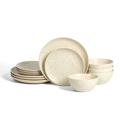 Stone Lain Dua 12-Piece Dinnerware Set Stoneware