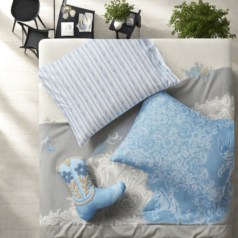 Striped and Paisley Comforter Set