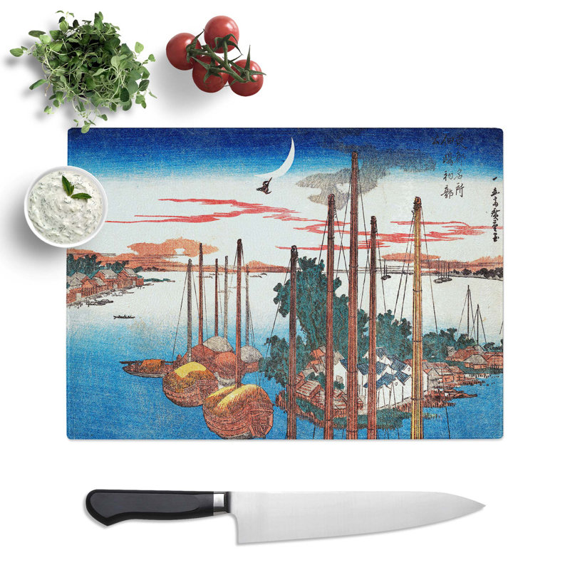 Tempered Glass Song of the Cuckoo by Utagawa Hiroshige Chopping Board, 28.5 cm x 20 cm