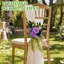 6 pièces de décoration de chaise de mariage artificielle florale avec rubans et épingles pour allée, banc, décoration de cérémonie et de réception, mauve-134511452