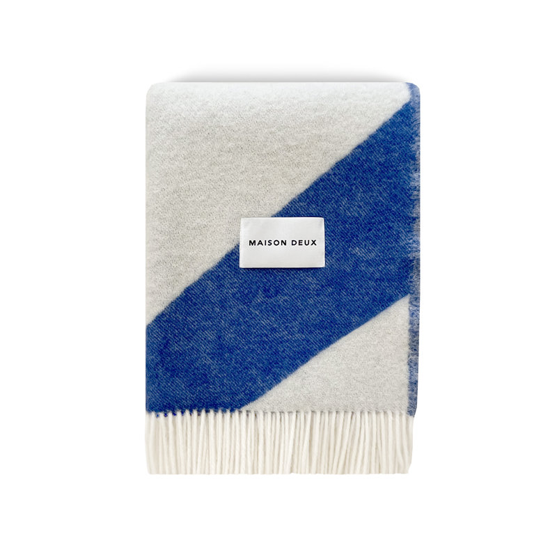 Throw Blanket, Blue/White
