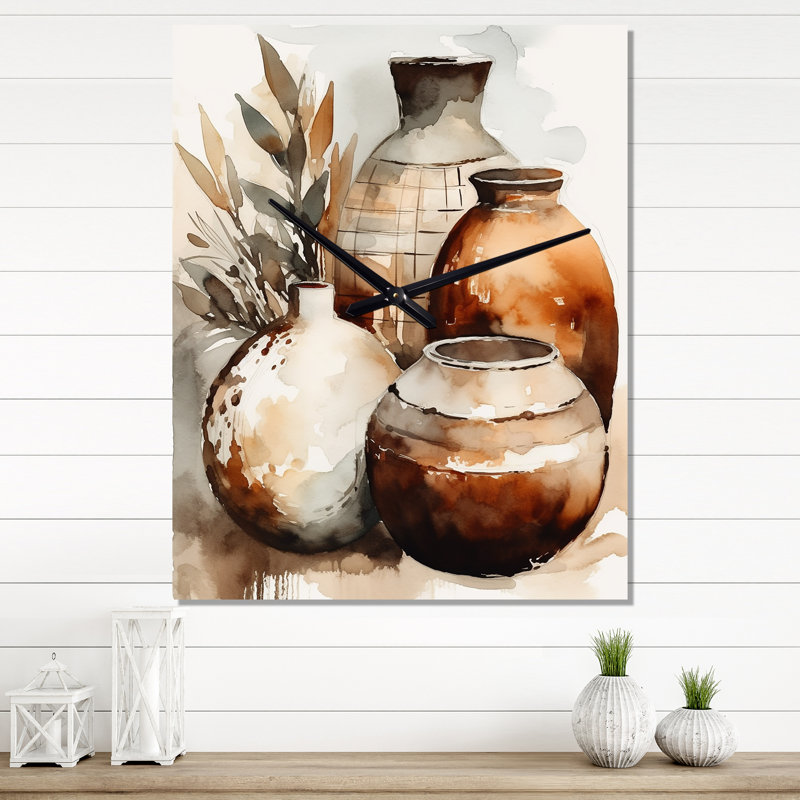 Horloges murales Jadi - Boho Pottery, H 32 po x l 16 po x P 1 po