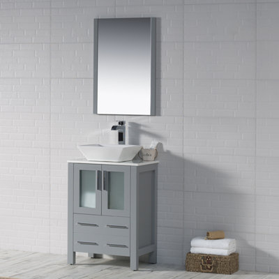Mance 24 Inch Single Bathroom Vanity Set with Mirror