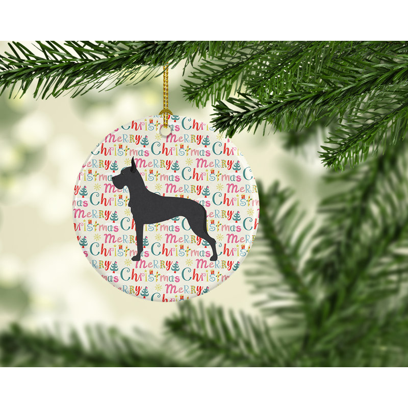 Ornement suspendu Great Dane Merry Christmas