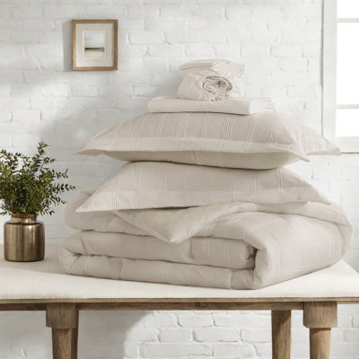 Cal King Neutral Bedding Set, Polyester Comforter For Modern Home