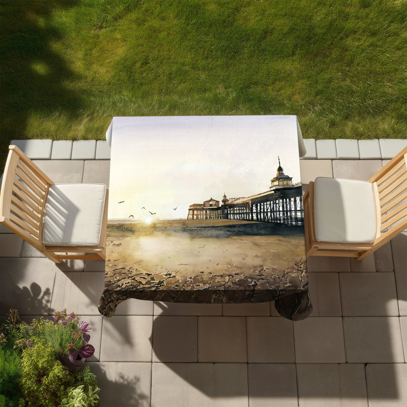Sunset at the Beach Tablecloth | Coastal Bathroom Decor