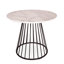 Carpenter Pedestal Marble Dining Table With Birdcage Style Legs-90493225-90493229-90493230