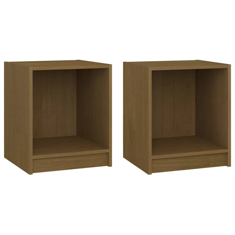 Gara 35.5cm W Solid Wood Bedside Table, Brown