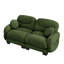 Canapé modulaire confortable à 2 places en tissu de chenille plissé avec siège ergonomique en mousse haute densité, accoudoirs arrondis arrondis et 2 coussins décoratifs ronds-2124159102