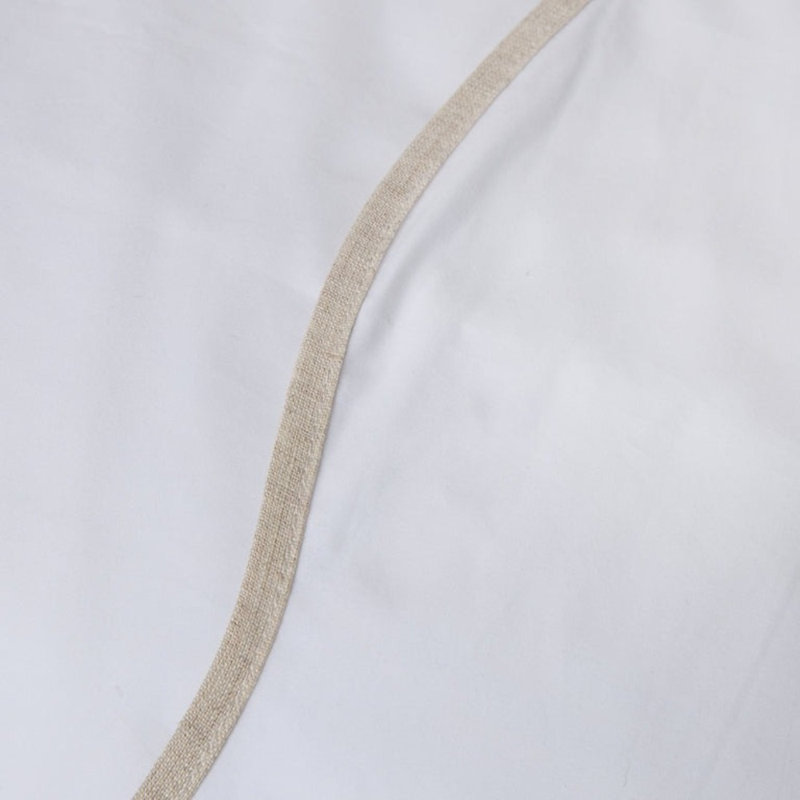 Skylar Sheet Set, Twin Sheet Set with 1 Pillowcase, White/Flax