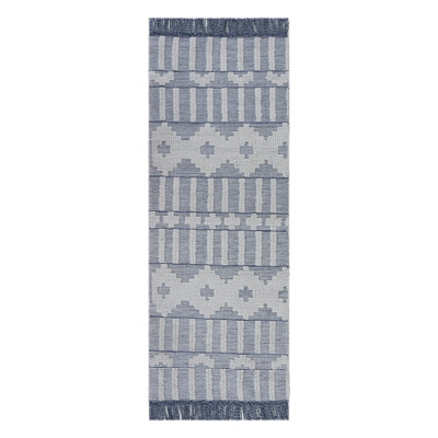 Moroccan Area Rug in Denim Blue
