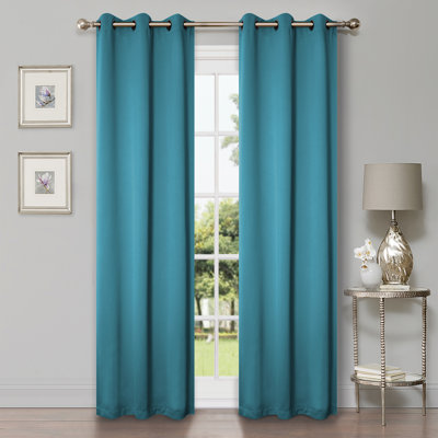  Trixie Millendon Solid Modern Polyester Room Darkening Curtain Pair