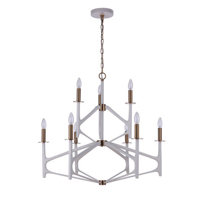 Lustre à niveaux unique 9 lumières