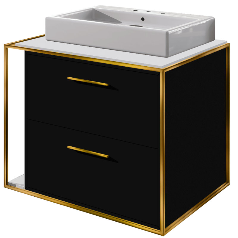 Aquagrande 18.5'' L Bathroom Sink, 3 Hole - 8" Centers