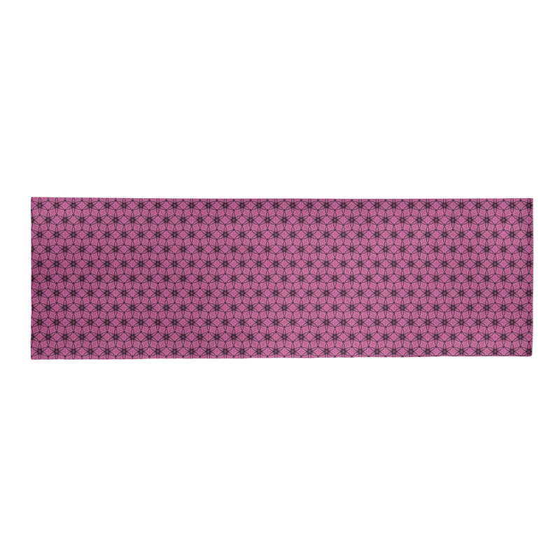 Tapis zone rose ornée cercles, Tapis de couloir 2 pi 6 po x 8 pi