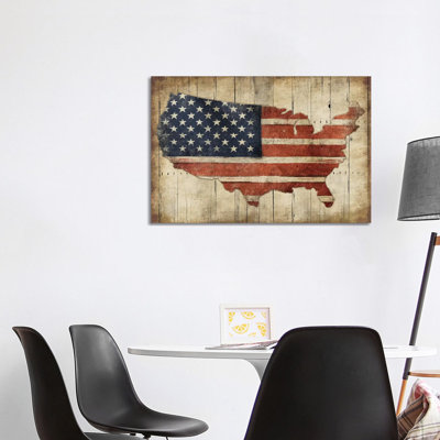 «USA Flag Wood» par Jace Gray, impression sur toile tendue