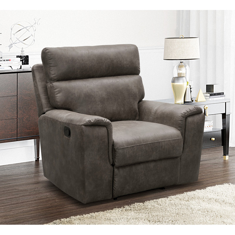 Nobleboro Upholstered Recliner, Espresso Brown Polyester