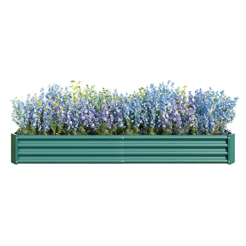 Metal Raised Garden Bed Kit 7.6'X3.7'X0.98' - For Flower, Veg, Herb Quick Installation, Rust, Veggie, Rapid To Assemble, Rustproof,