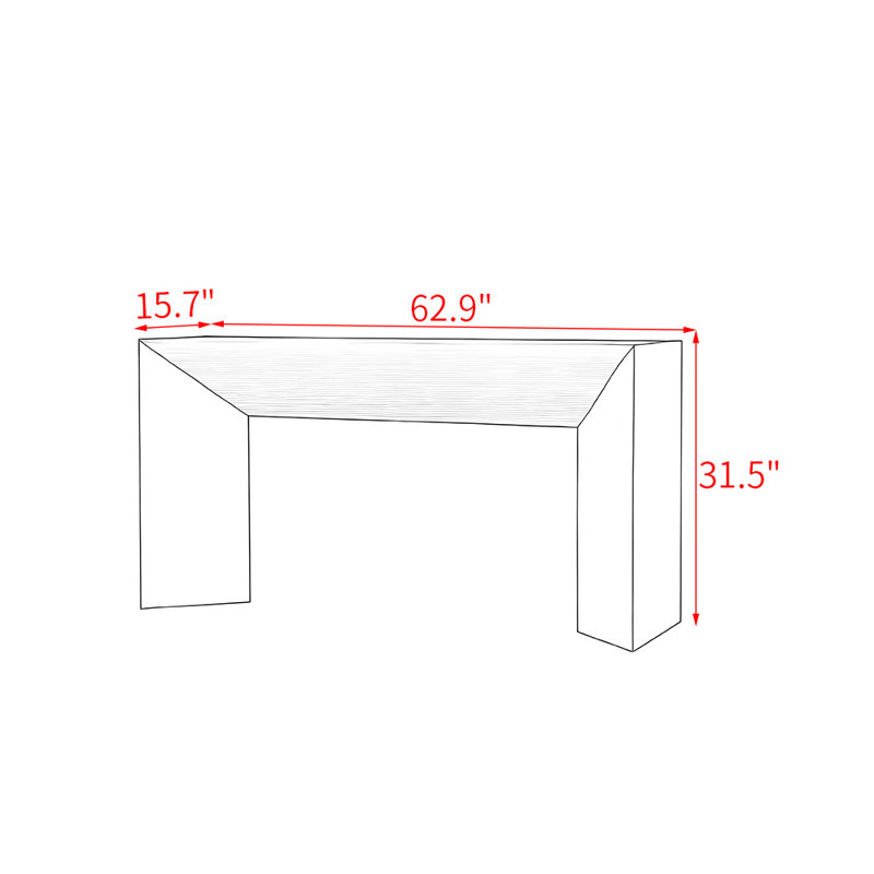 Plateforme moderne et simple en bois, H 31,5 po x l 62,9 po x P 15,7 po
