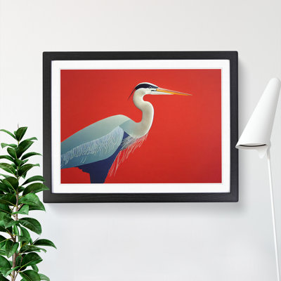 A Lively Heron Bird - Single Picture Frame Print