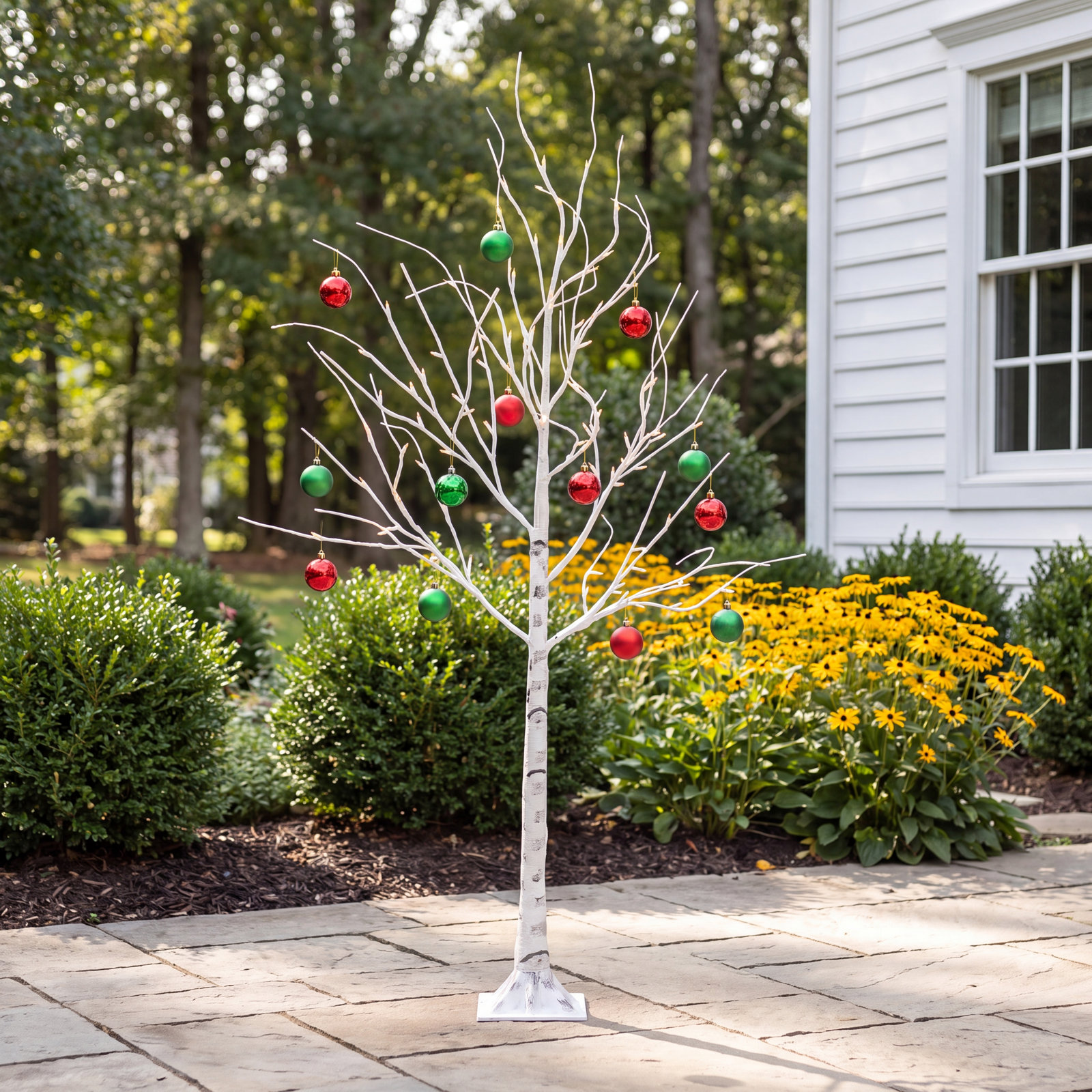 6' Lighted White Birch Twig Tree