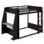 Cadre de lit superposé en bois avec bureau pour adolescent, tablettes de rangement, lumières USB et DEL-1928479237