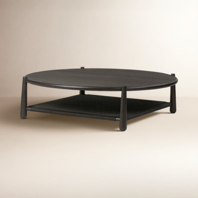 Salvador Coffee Table, Cracked Smoked Black Veneer